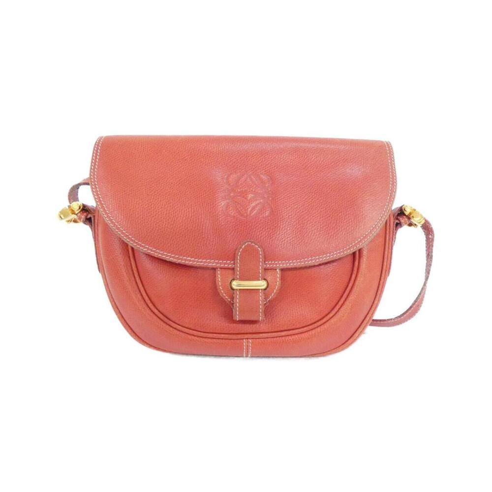 Loewe Anagram saddle shoulder bag red leather